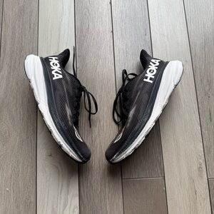 Hoka Black and White Athletic Shoes